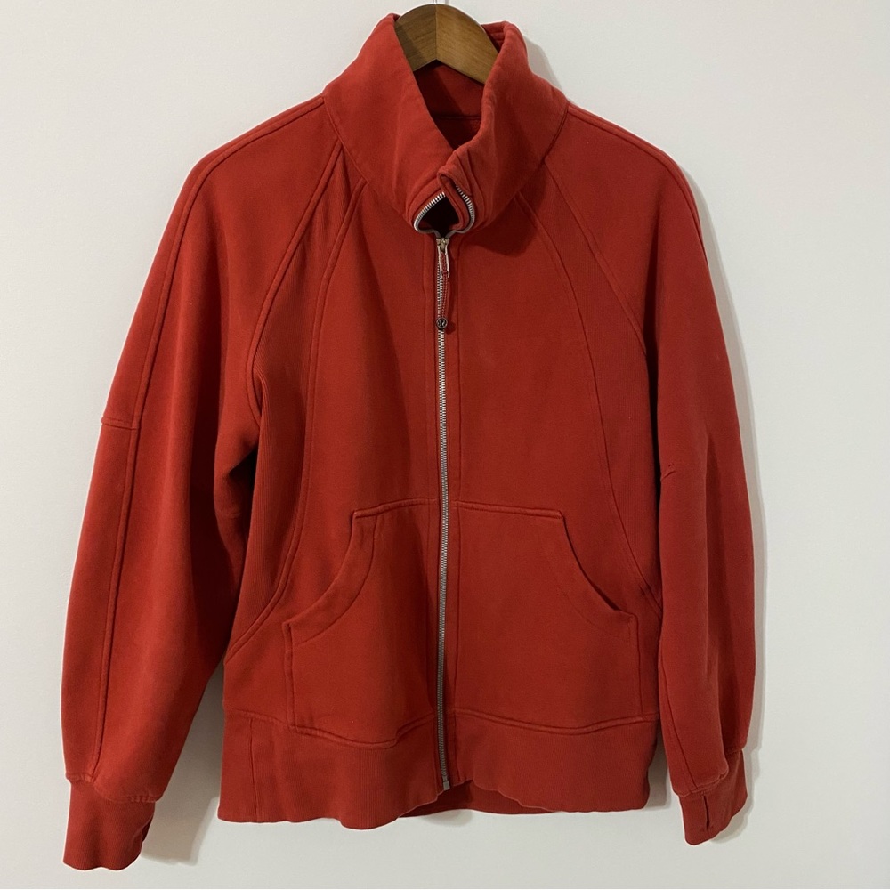 ✨SOLD✨RARE Lululemon Scuba Oversized Full Zip Funnel Neck Cayenne - Picture 2 of 11